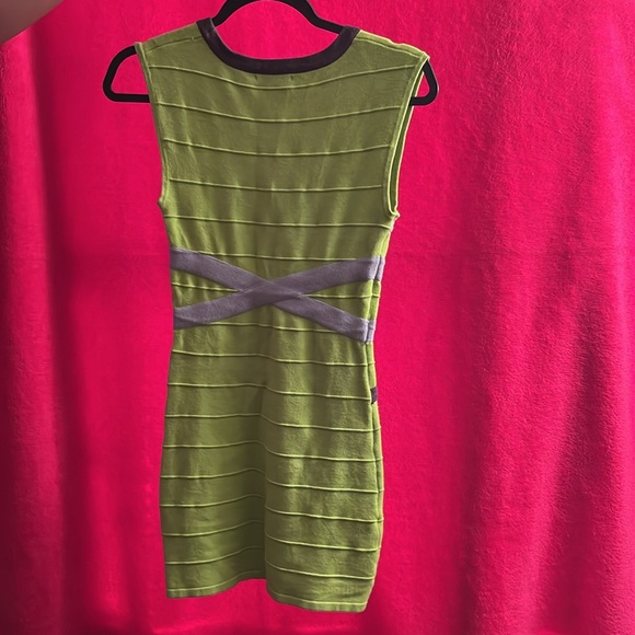 Lime, olive/brownish, and gray dress - Picture 2 of 3